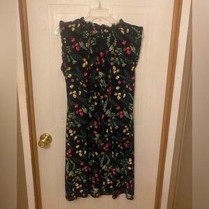 Tommy Hilfiger Navy Dress with Multicolor Floral Design Size 14